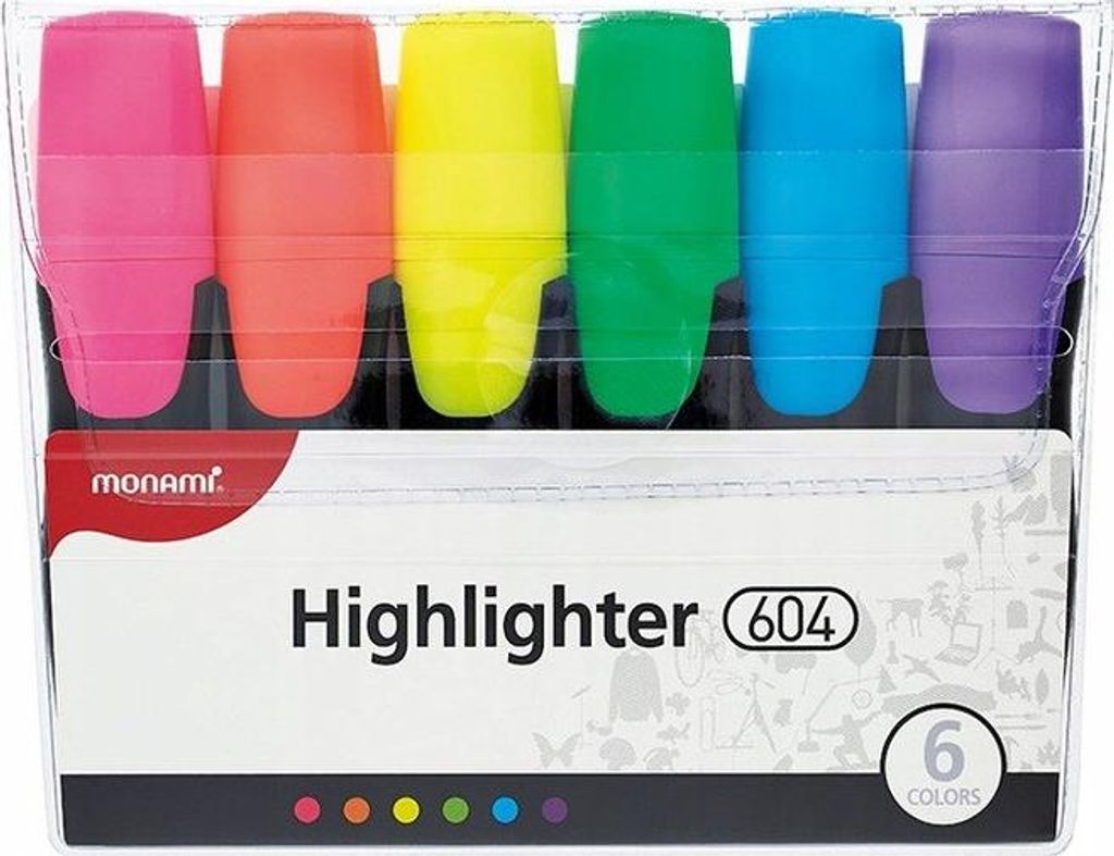 Monami Highlighter 6 intensive Farben n604