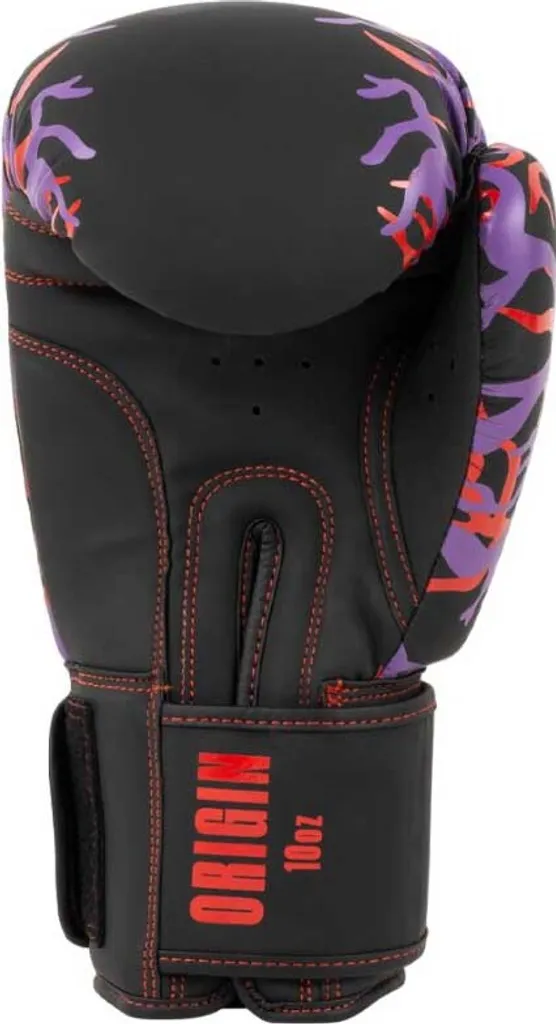 Gants de boxe Tapout ORIGIN Black Red Aubergine 14 oz en similicuir