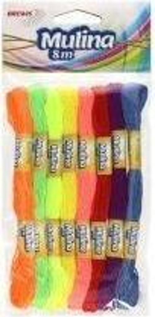 Neon-Stickgarn 8 m 8 Stück (Schul- und Papierwaren)