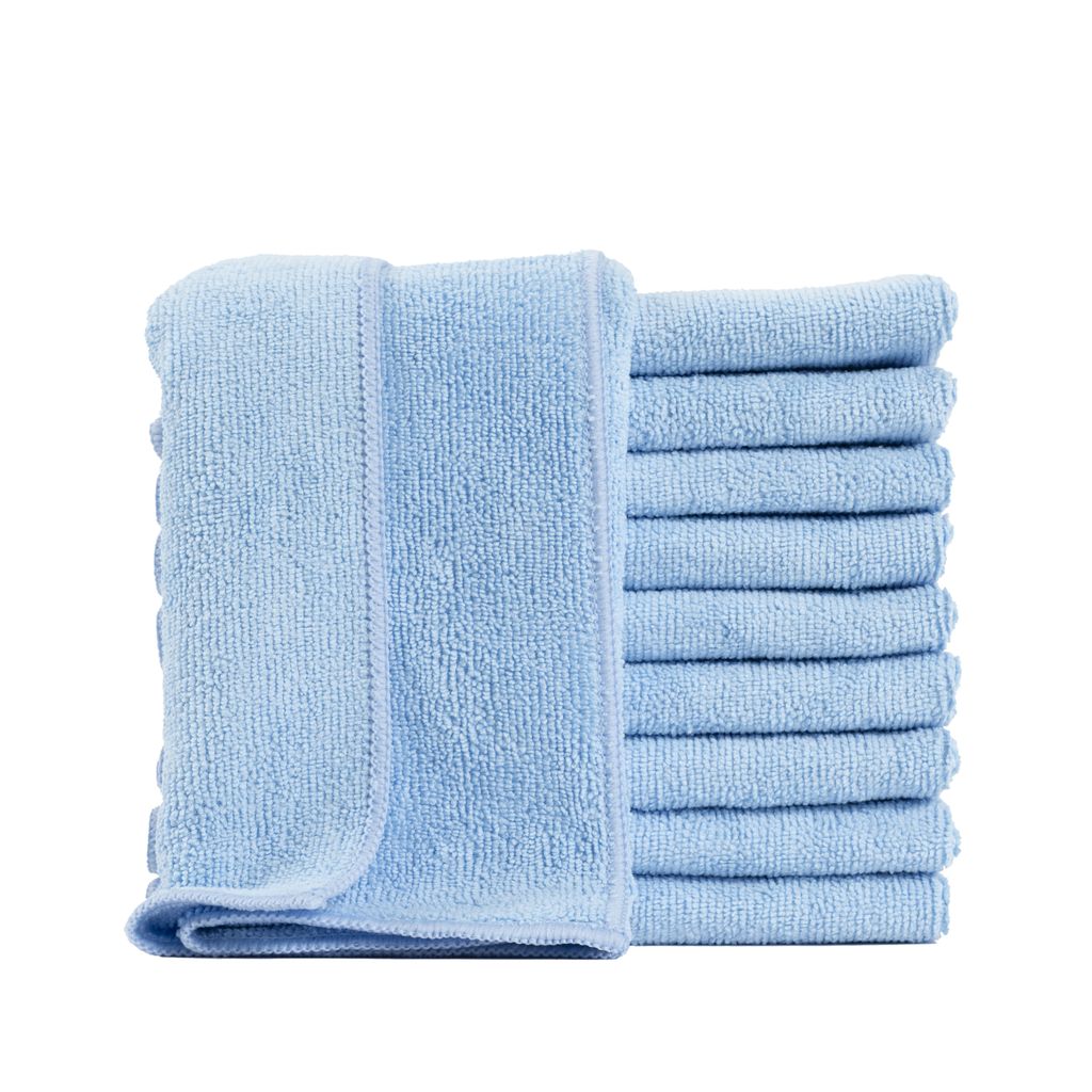 Reinigungstücher 40x40 cm Putzlappen Putztücher Mikrofasertücher Microfasertuch, Farbe:blau, Größe:50er Pack / 40x40 cm