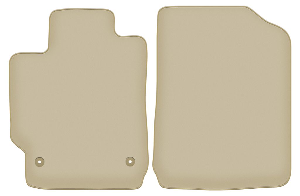 Velours-Fußmatten Vorne PREMIUM beige passend für Toyota Camry VII (2007-2011, Limousine) – mit Befestigungen – passgenau
