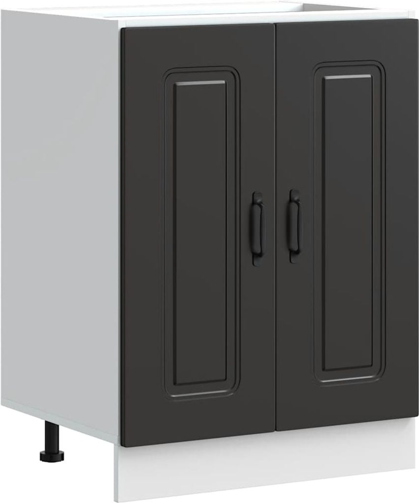 Spülenunterschrank Kalmar Schwarz 60x46x81,5 cm Holzwerkstoff