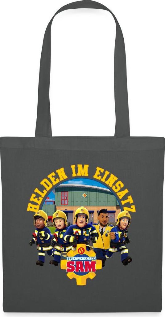 Spreadshirt Feuerwehrmann Sam Helden Im Einsatz Stoffbeutel, One size, Graphite