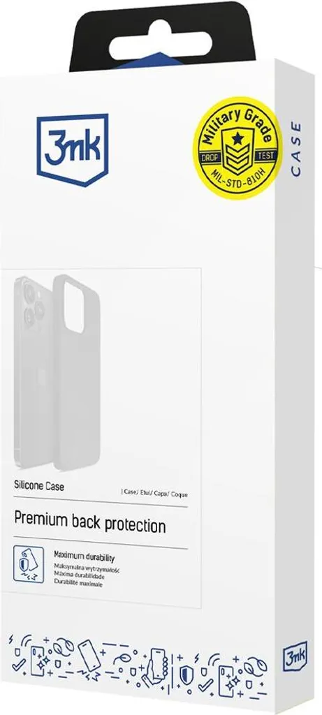 Cover iPhone 16 3mk Silicone Dark Navy - Test Caduta Militare Absorber - 1