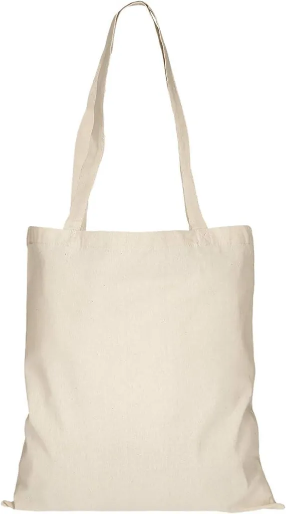 Sacchetti in cotone TEXXILLA confezione da 25 - Sacchetti in juta 38x42 cm in colore naturale - 2 manici lunghi - Borse per la spesa non stampate per il fai da te e l'uso quotidiano