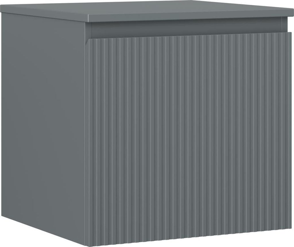 Mexen Rivel Badezimmer-Unterschrank 50 cm mit Arbeitsplatte, 1 Schublade, geriffelt, Graphit matt - 91A20-05047-1-BFC66