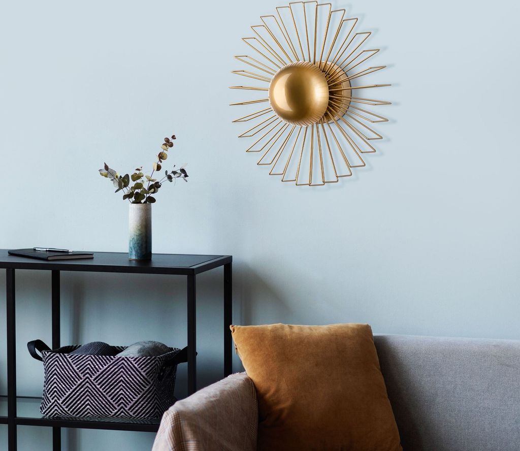 Opviq, Kaya - 15231 - M, Wandleuchte, Gold, Metallkörper, 45 x 45 x 18 cm