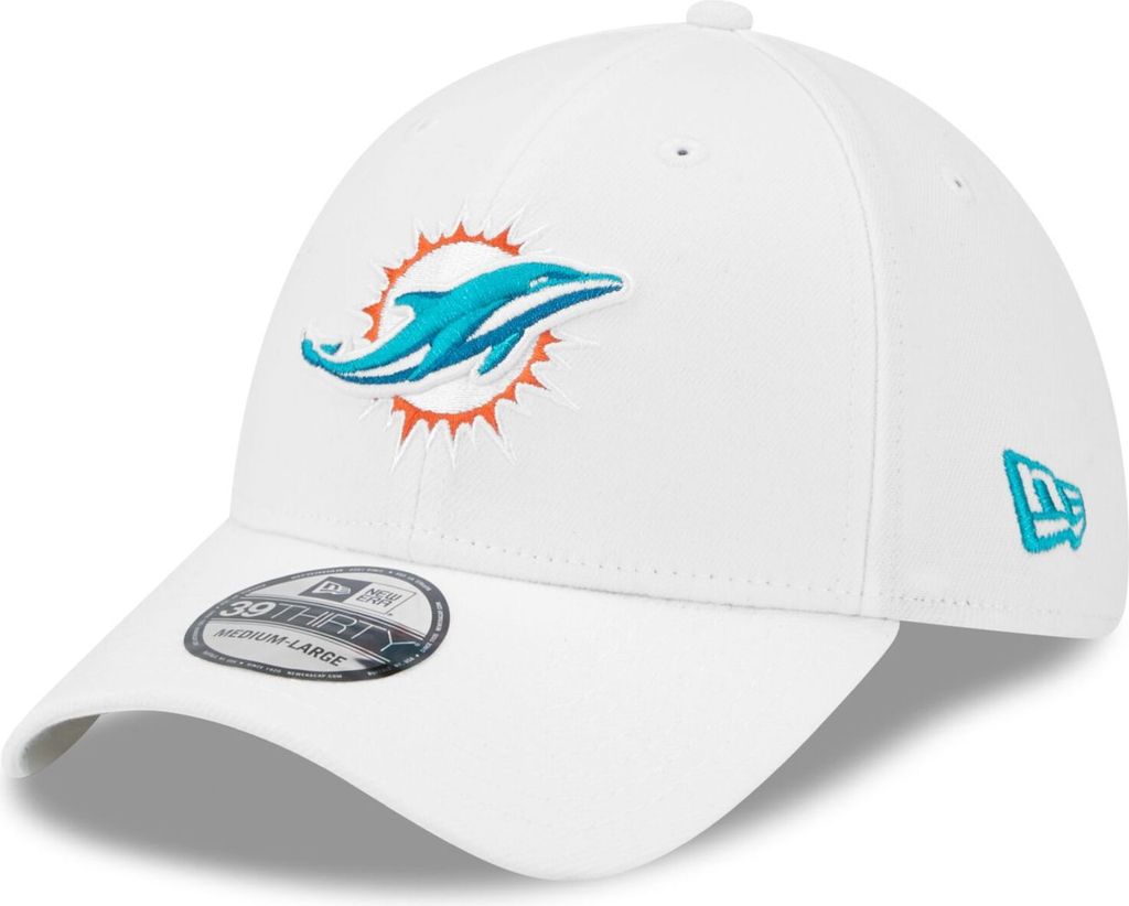 New Era 39Thirty Stretch Cap - NFL Miami Dolphins weiß - M/L