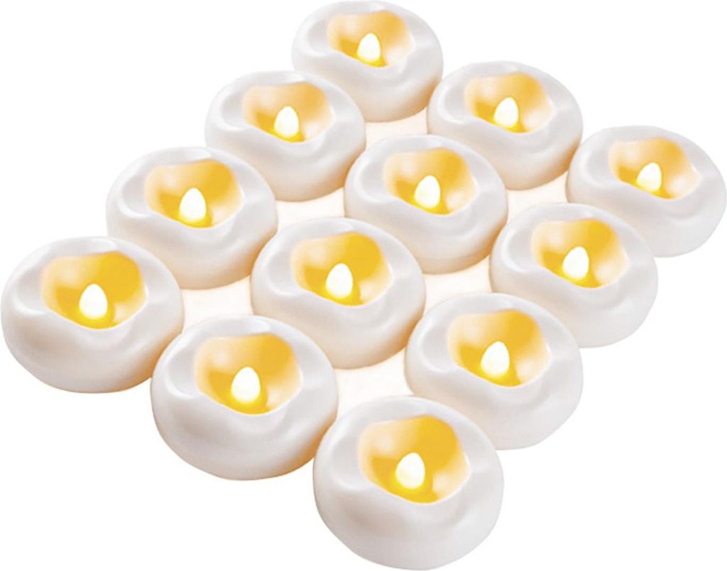 MODFU LED-Kerzen 12er Set, LED Schwimmkerzen 2 Zoll, Wasserdicht, Blütenform, Ideal für Teich, Badewanne, Tischdeko, Hochzeit oder Partybeleuchtung
