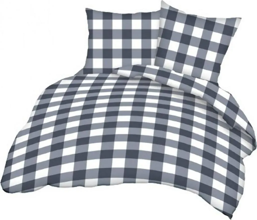 Parure de Lit 180x200 KARO Literie 171C A845_3 en Coton Doux Bicolore