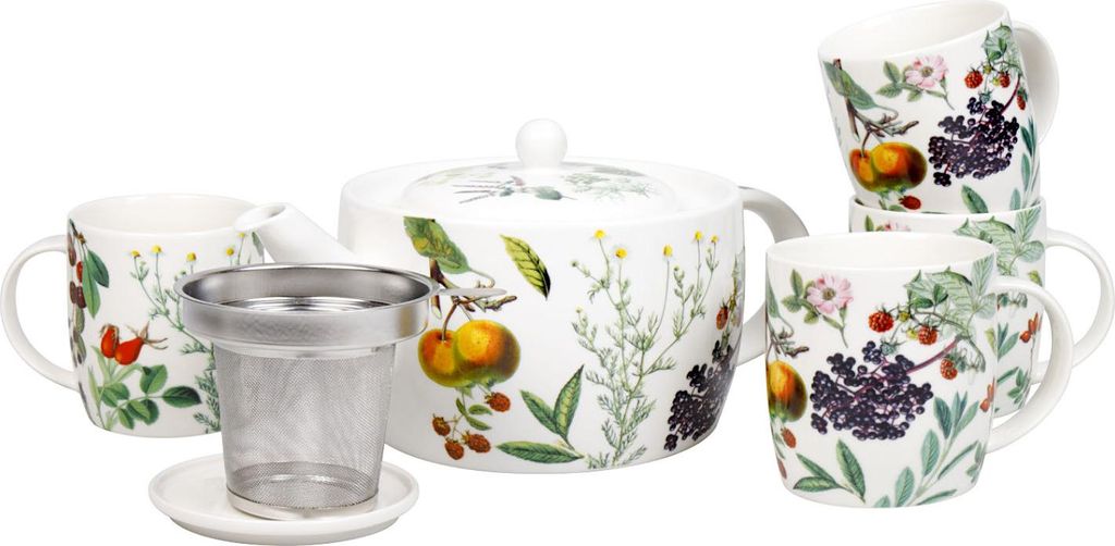 KÖNITZ 1150002969 Tee-Service 6-tlg. My Favourite Tea FRUITS and HERBS, Porzellan