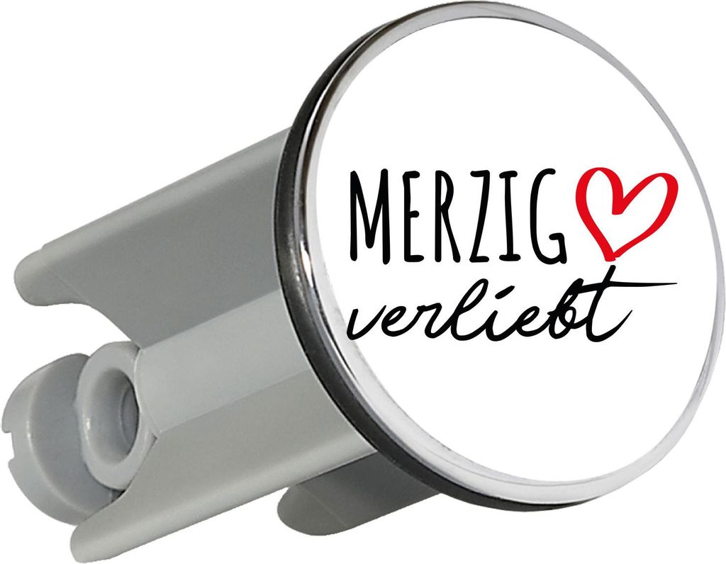 Huuraa Waschbeckenstöpsel Merzig verliebt 4cm höhenverstellbar Abflussstopfen Geschenkidee