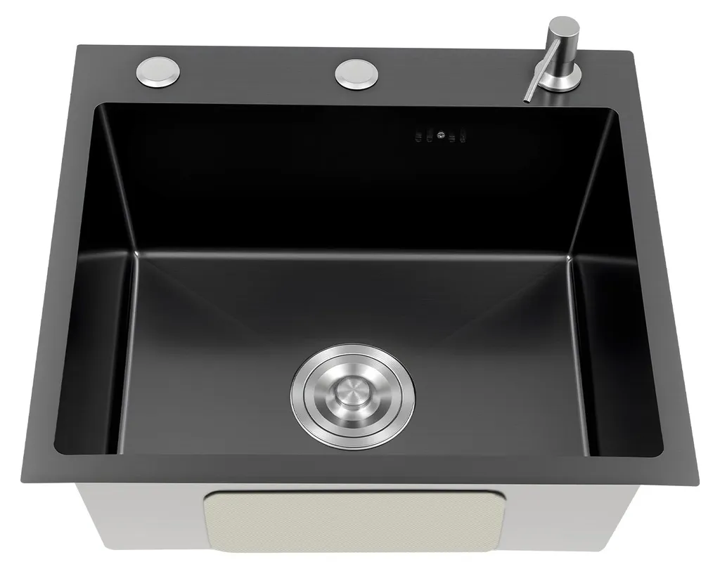 Évier de cuisine polyvalent avec réservoir de savon géant de 676 oz
