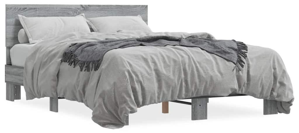 vidaXL Struttura letto grigio Sonoma 120x200 cm in legno e Immagine del prodotto 