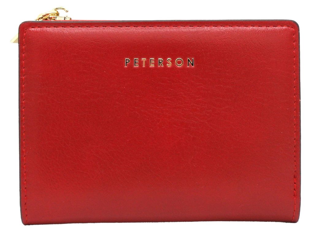 Peterson | Kleines Portemonnaie, aus ökologischem Leder, für Frauen, Rot, 12.5x9 cm