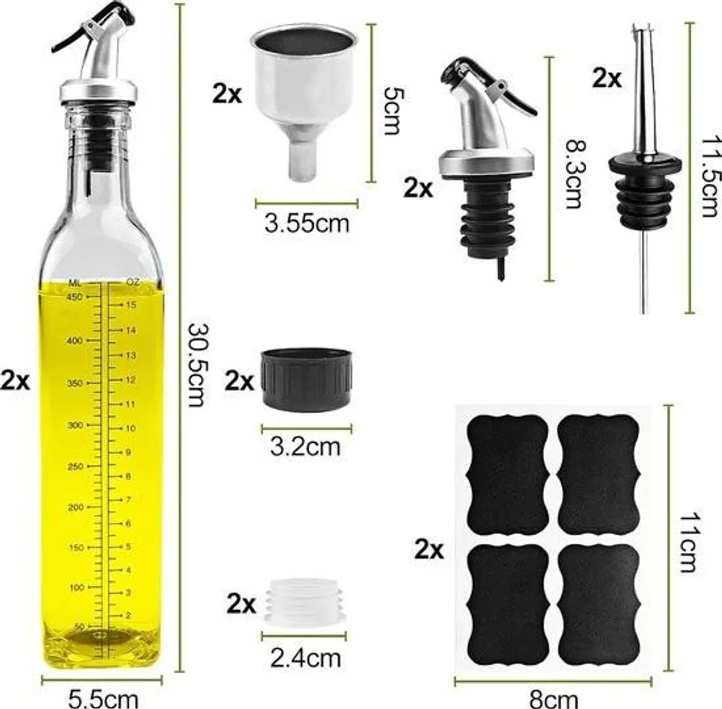 Bottiglie per l'olio di oliva - Bottiglie in vetro o acciaio - Tappo