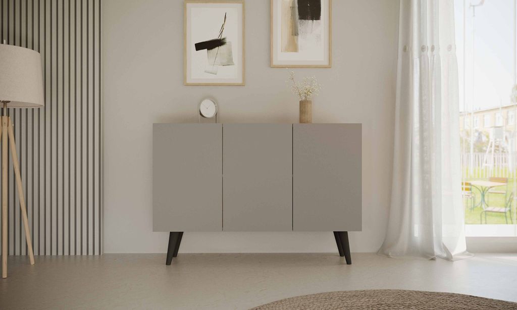 Elegante Graue Kommode, Skandinavischer Stil - Modernes Design