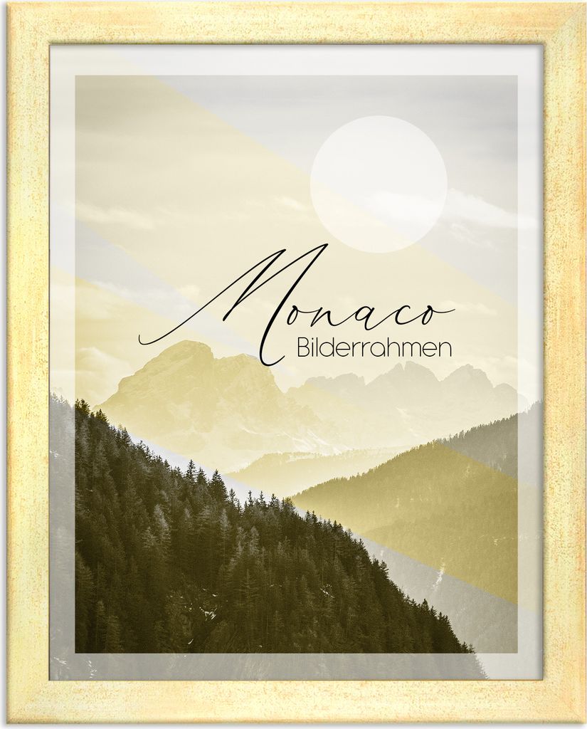 Bilderrahmen Monaco - 30x45 cm, Sand Gewischt Nachbildung, 1 mm Kunstglas klar