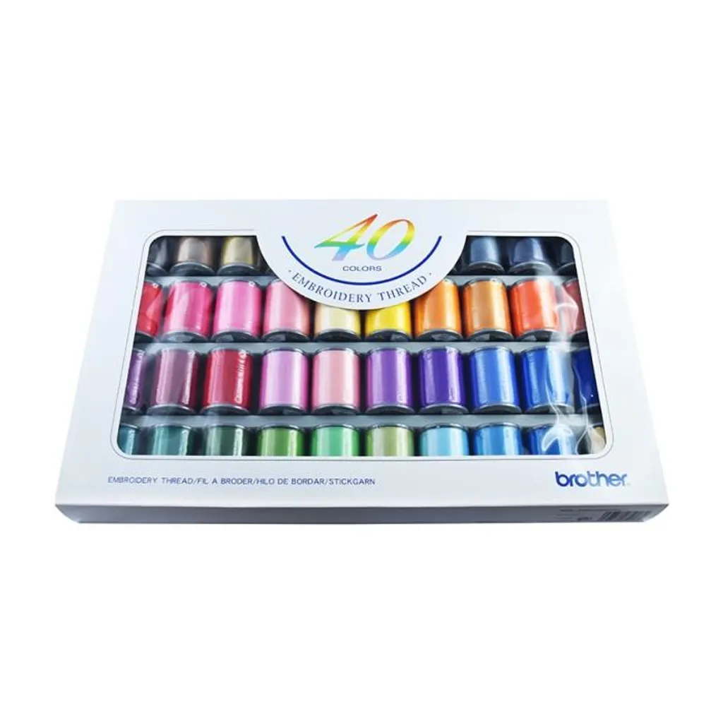 40 Bobines de Fils à Broder pour Machines Brother - Assortiment Complet