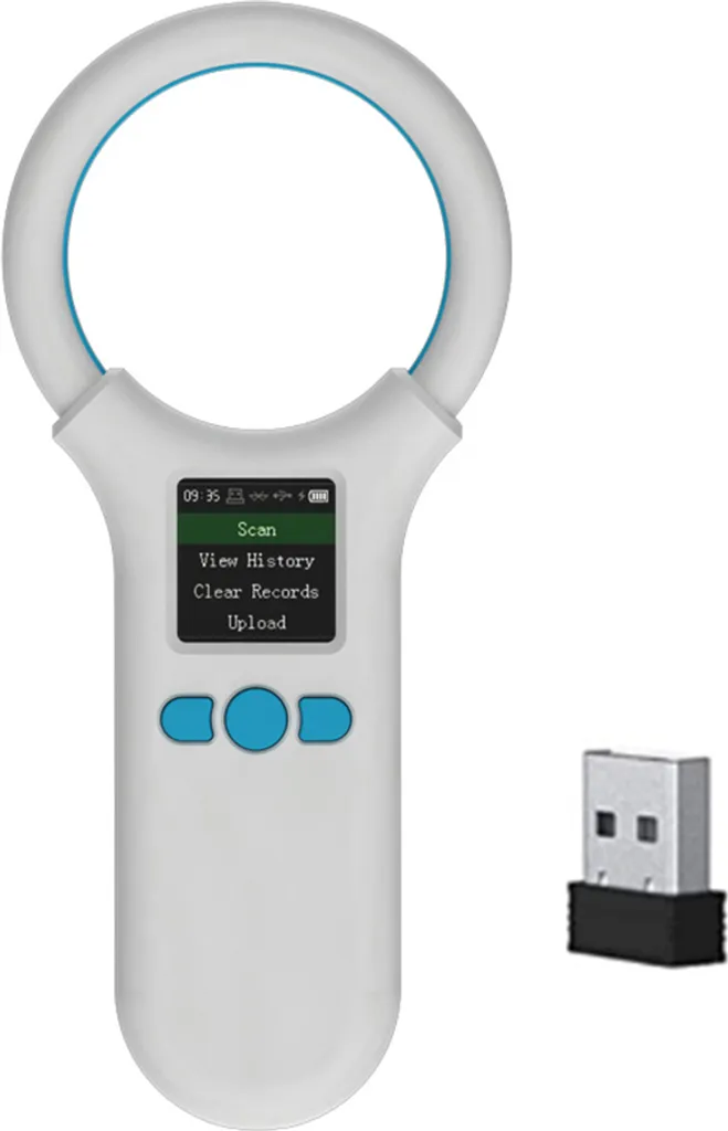 Scanner Microchip Animali Professionale con Display LCD 1.44" e BT