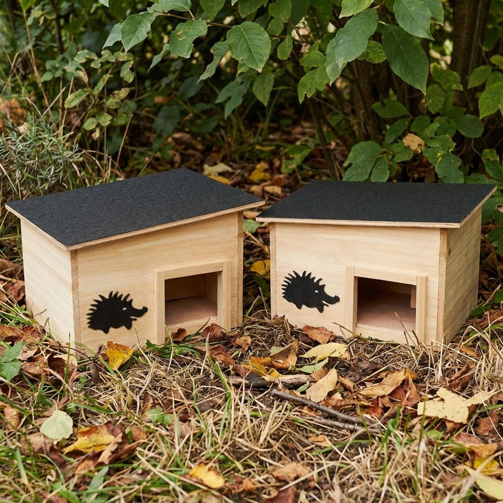 2er-Set Premium Igelhaus Bausatz aus Holz mit sicherem Produktbild 