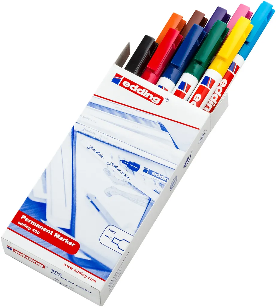 Edding 400 Marcatore Permanente Punta 1mm Assortito - Set 10 Unità