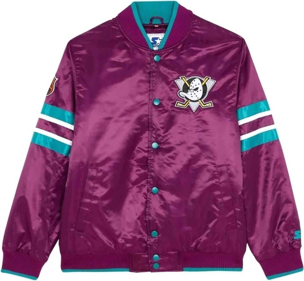STARTER NHL Anaheim Ducks ENFORCER Varsity Satin Jacke - XL Produktbild 