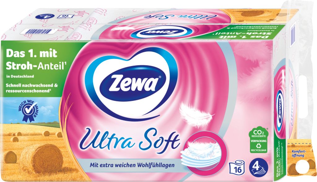 Zewa ultra soft Toilettenpapier 4-lagig16x150 Blatt Produktbild 