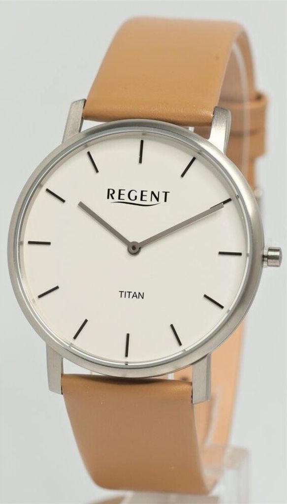 Regent Titan Herren Uhr Edelstahl Lederband 1094068