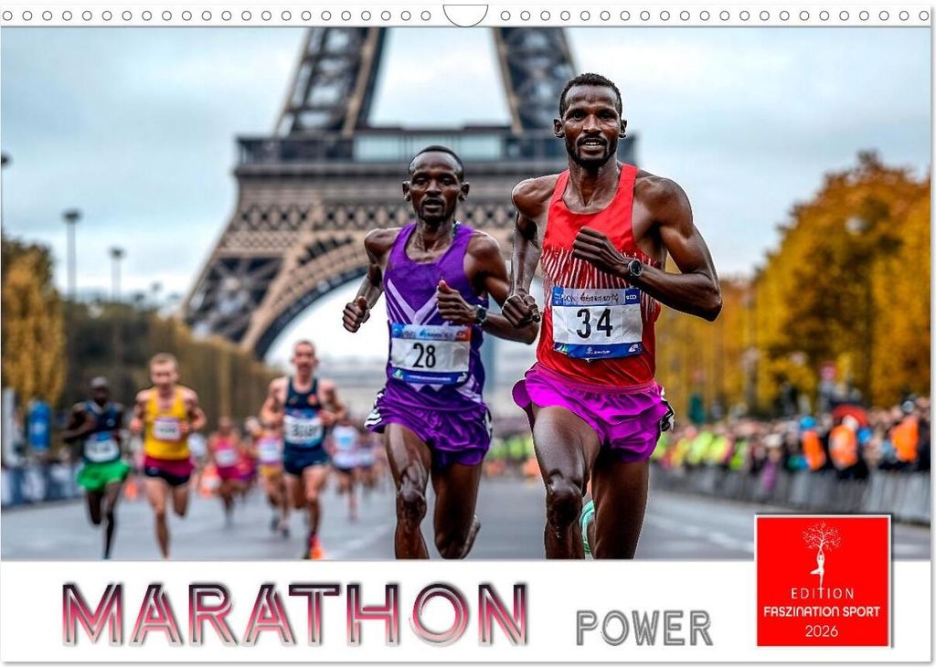 Marathon Power (Wandkalender 2026 DIN A3 quer), CALVENDO Monatskalender
