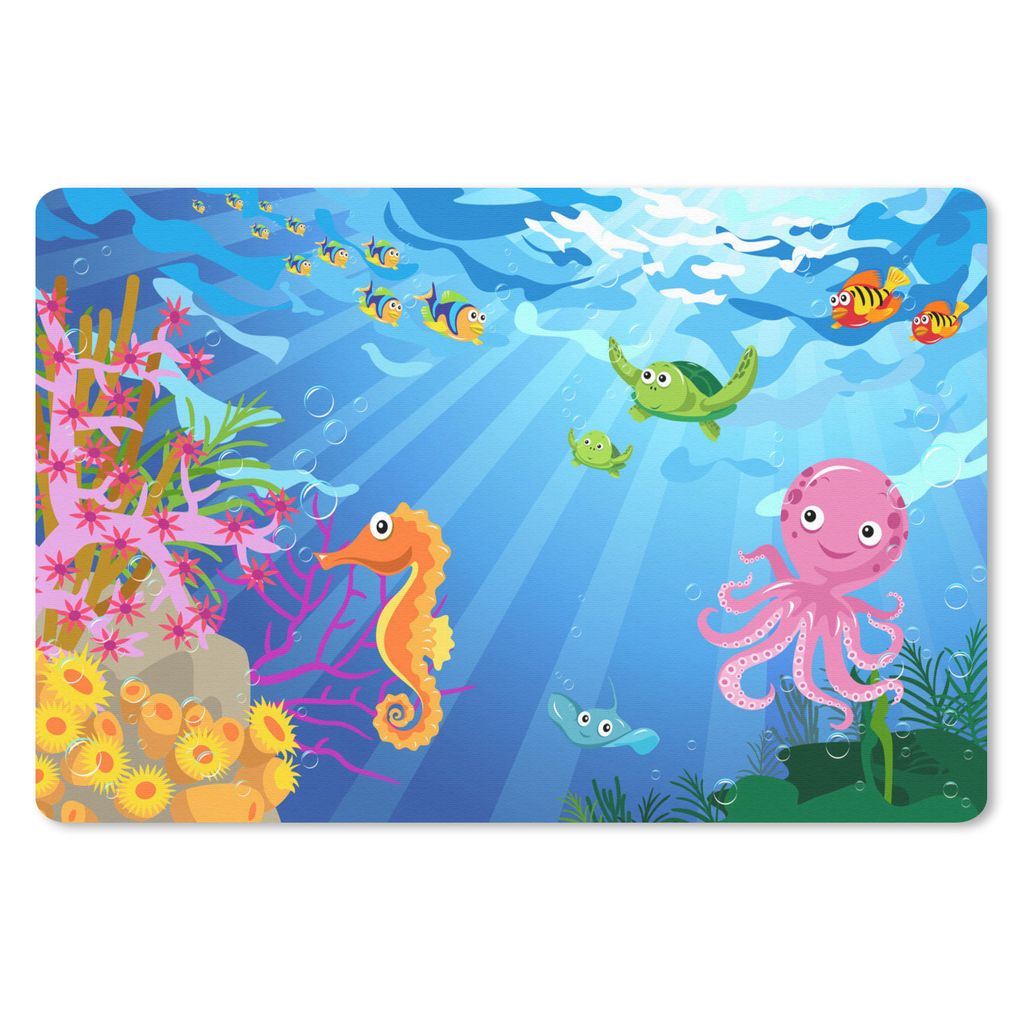 MuchoWow Mauspad Mousepad Kinder - Tiere - Wasser 27x18 cm - Mousepads - Maus Mat - Pad - Mausunterlage - Büroartikel - Desk Matten