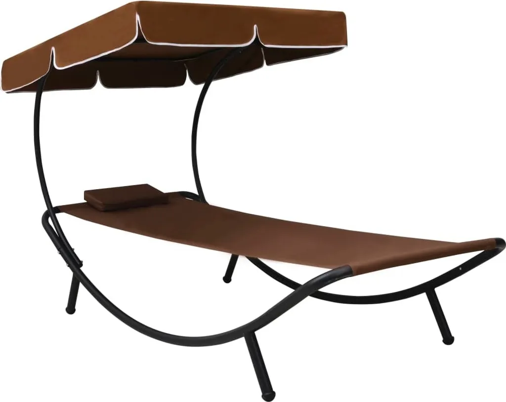 Lettino da Sole Marrone con Parasole The Living Store | Famiglia