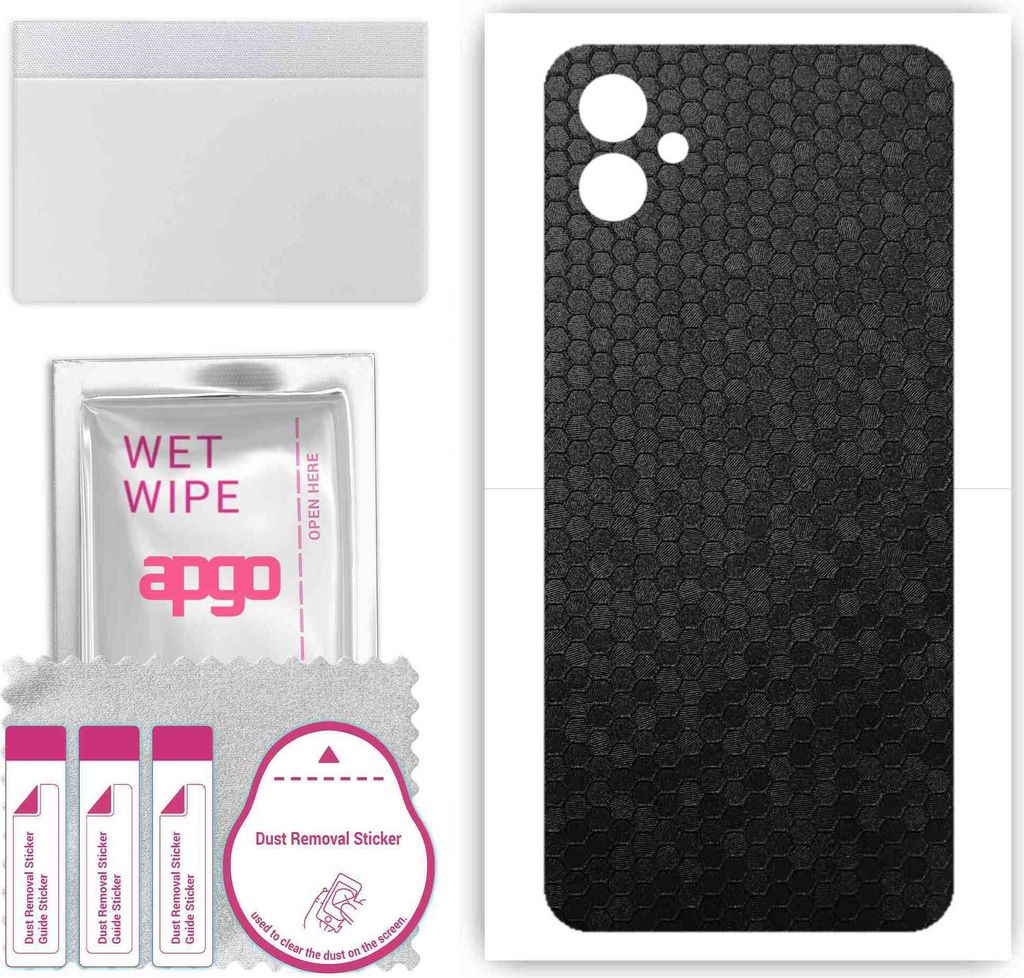 apgo Rückseite Schutzfolie, Skin, kompatibel mit Samsung Galaxy F14, Hinten Displayschutzfolie aus Vinylfolie, kratzfest, einfache Montage - Schwa...