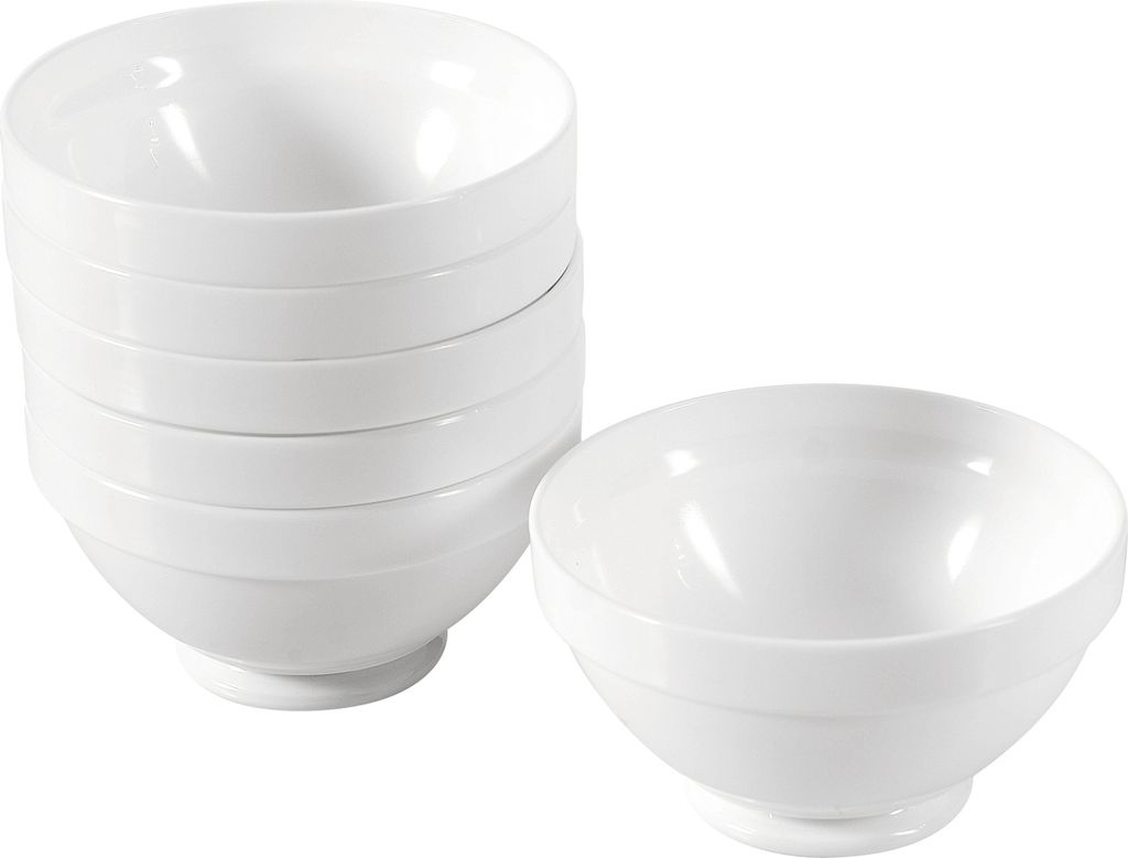 EDUPLAY 110421 Müsli-Schale für Kinder, Hartglas, Ø 13 cm, weiß (6er Pack)
