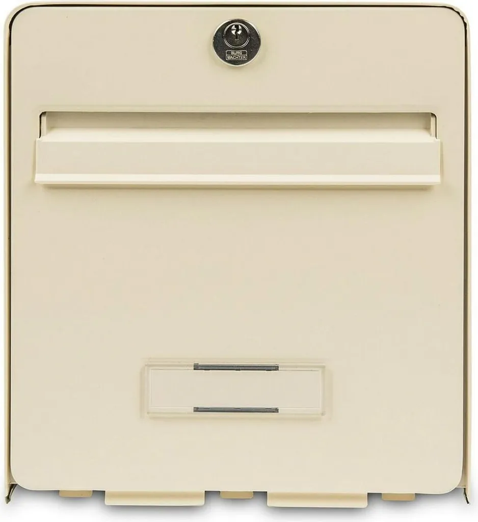 Boîte aux lettres normalisée beige extérieur en acier et plastique