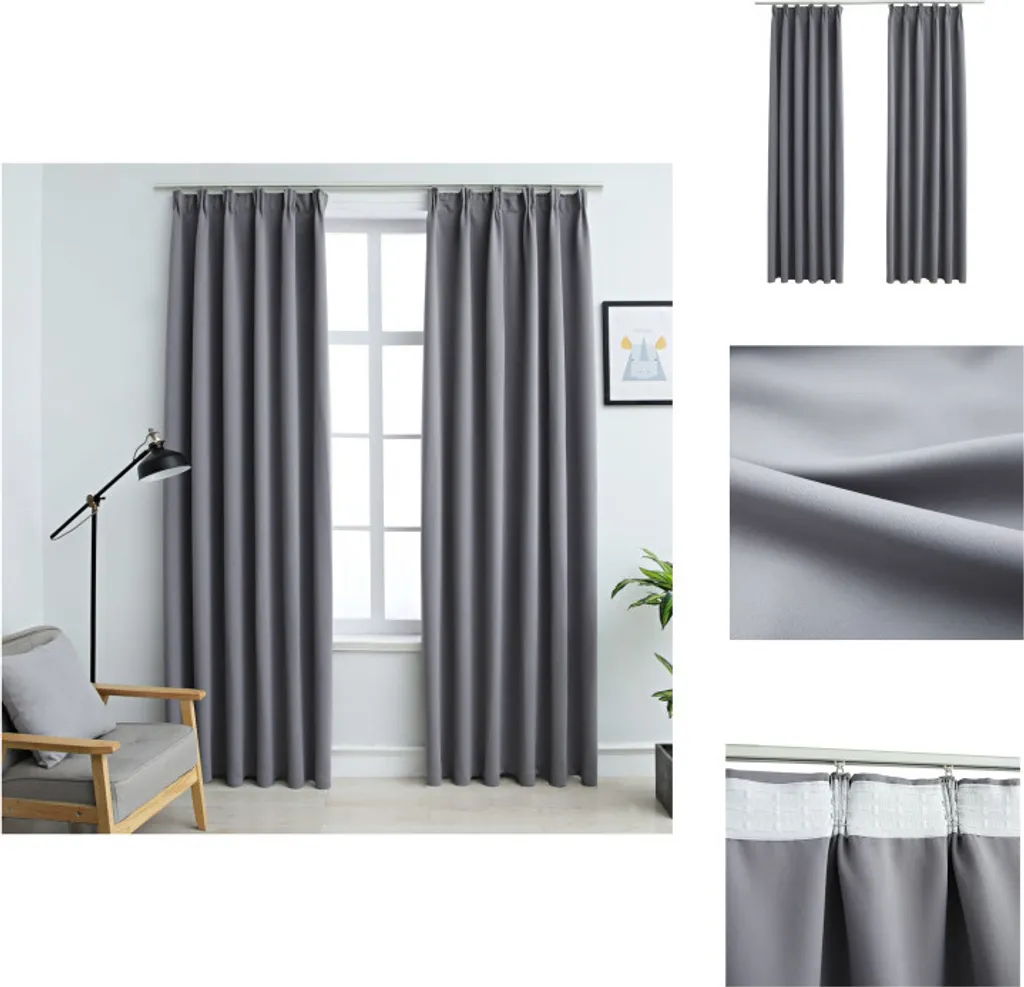 Set 2 Tende Oscuranti vidaXL Grigio 140x175 | Arredo e Privacy Casa