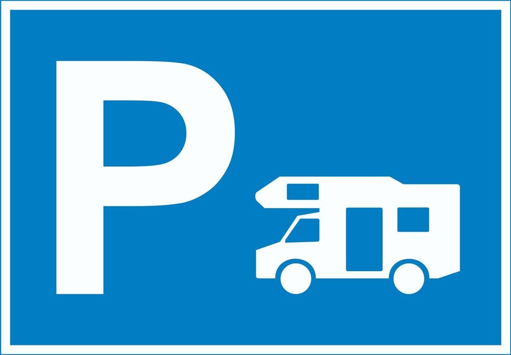 Wohnmobil Parkplatz Schild waagerecht A3 (297x420mm)