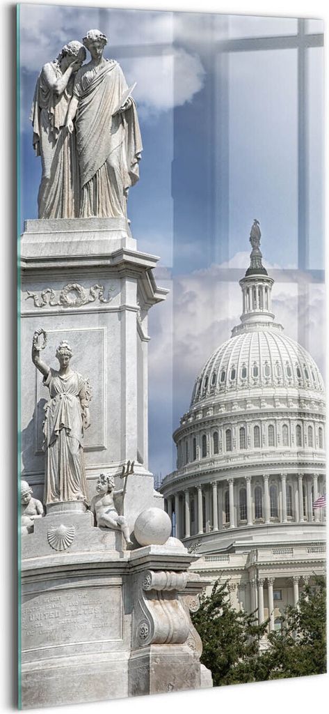 Designer Glasbild - Wandbild - Glas Bild - 60x120 cm - Denkmal In Washington