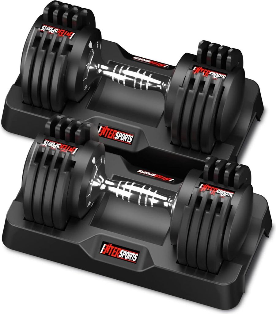 Verstellbare Hantelset 12 kg - platzsparend - rutschfester Griff - 5 Gewichtsstufen - Körpertraining - Zuhause, Büro, Fitnessstudio