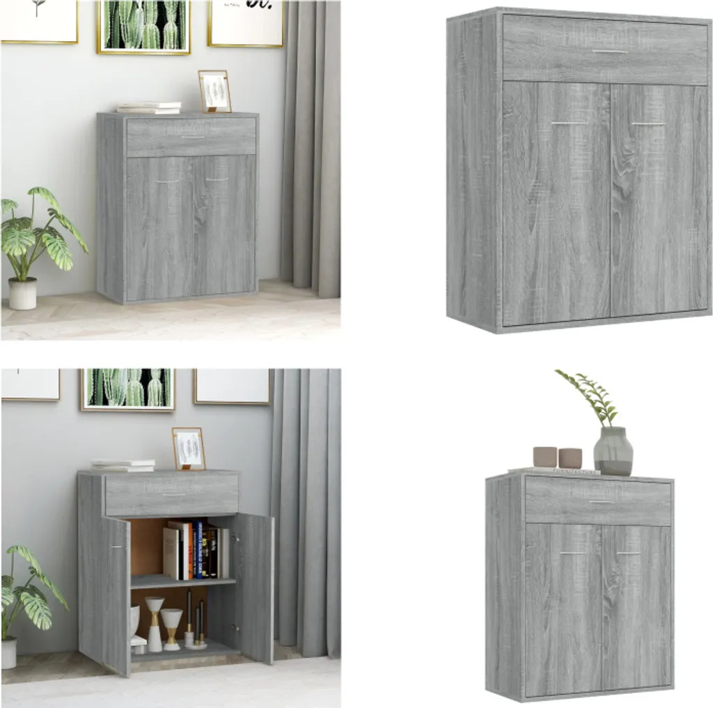 Credenza vidaXL Grigio Sonoma 60 cm - Armadietto Design Minimal