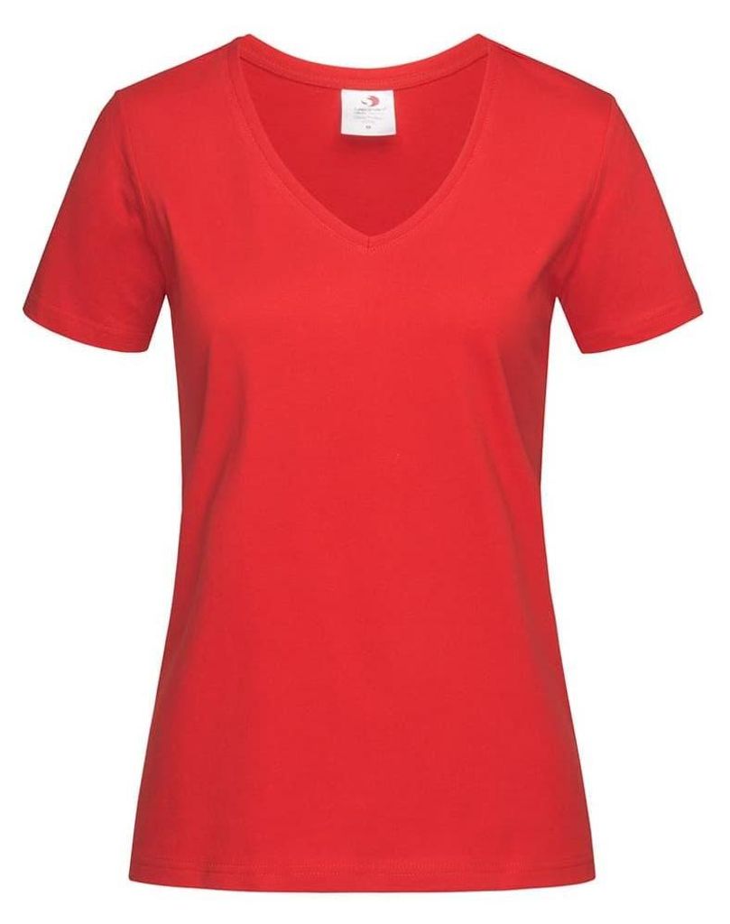 Stedman Damen Classic T-Shirt mit V-Ausschnitt LT867 (XL) (Scharlachrot)