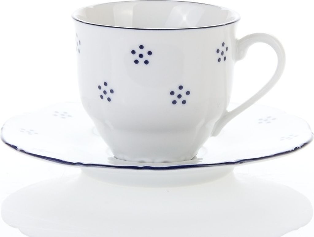 Espressotasse mit Untertasse, Verona, 80 ml, blaue Valbella, G. Benedikt