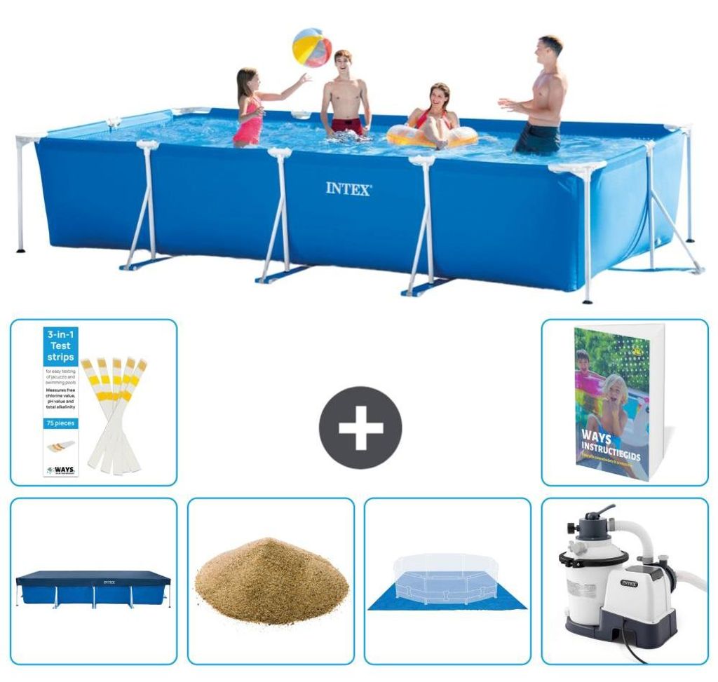 Rechteckiger Frame Pool - 450x220x84 cm - 7-teilig S158