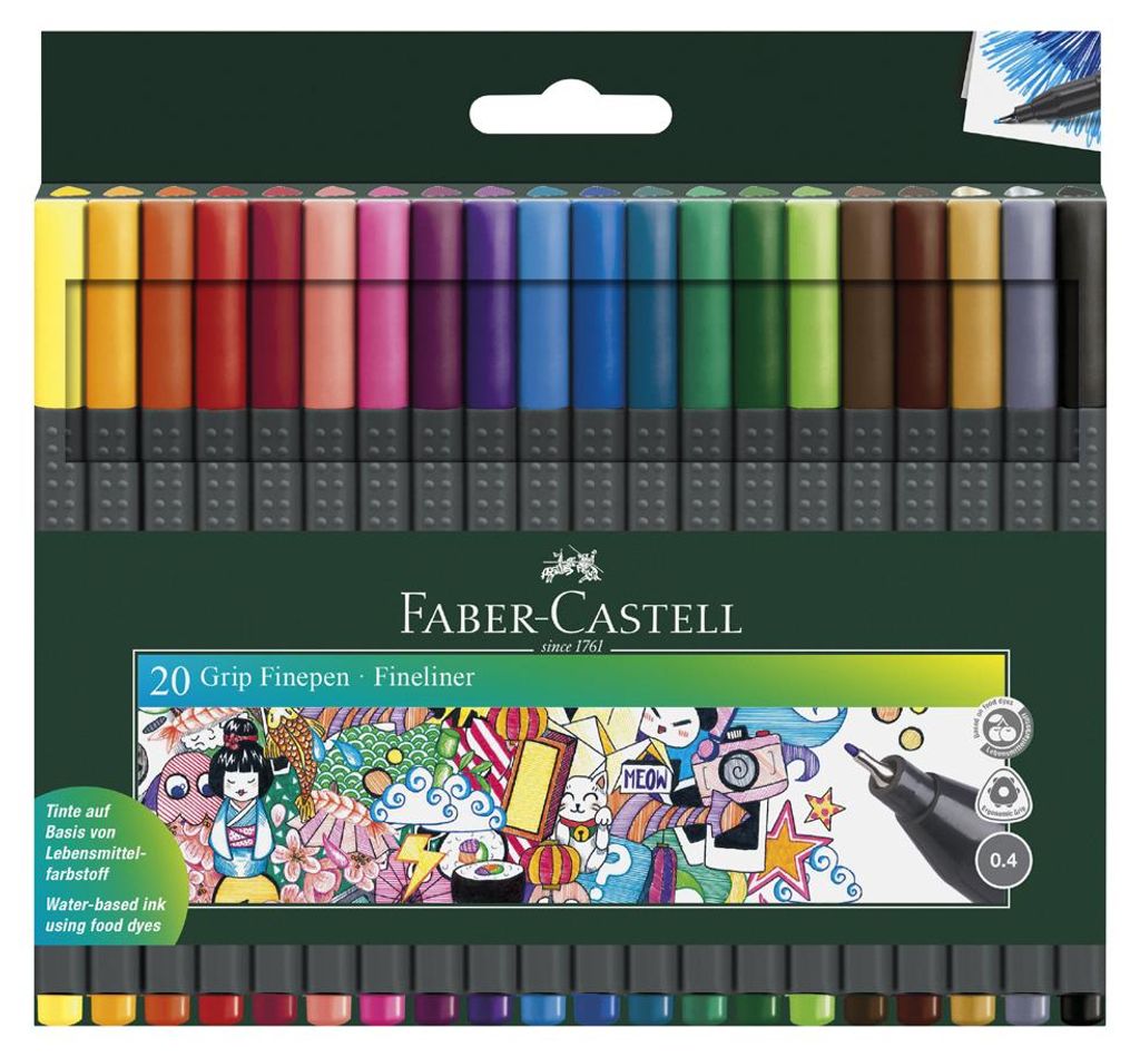 FABER-CASTELL Fineliner GRIP FINEPEN 20er Kartonetui Produktbild 