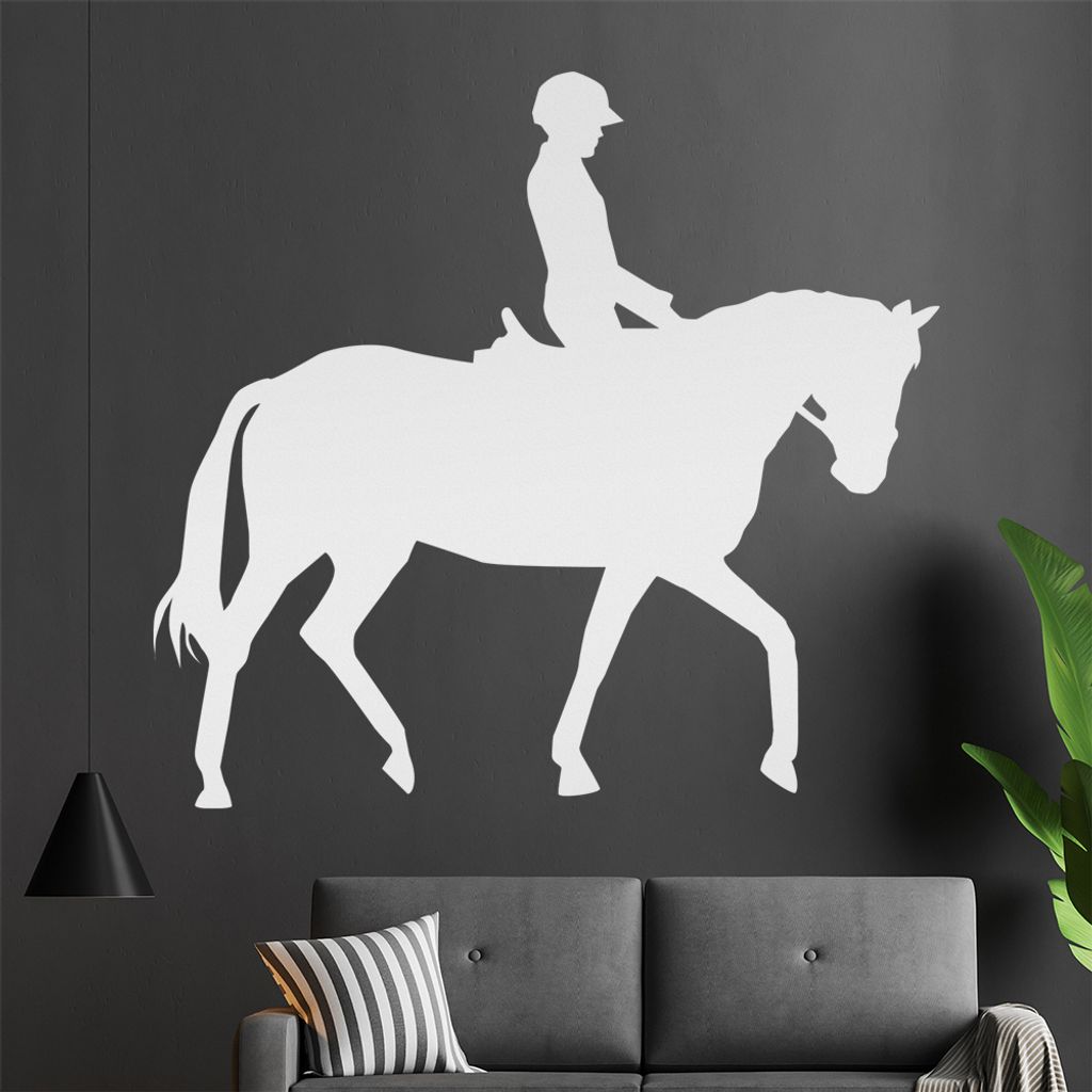 KIWISTAR Reiter Silhouette Pferdesport sitzend Wandtattoo in 6 Größen - Wandaufkleber Wall Sticker - Dekoration, Küche, Wohnzimmer, Schlafzimmer...