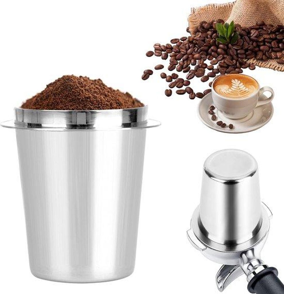 58 mm Edelstahl Kaffee Dosierbecher - Espresso-Dosisbecher - Barista-Zubehör - Geeignet für 58 mm Espressomaschine - Silber