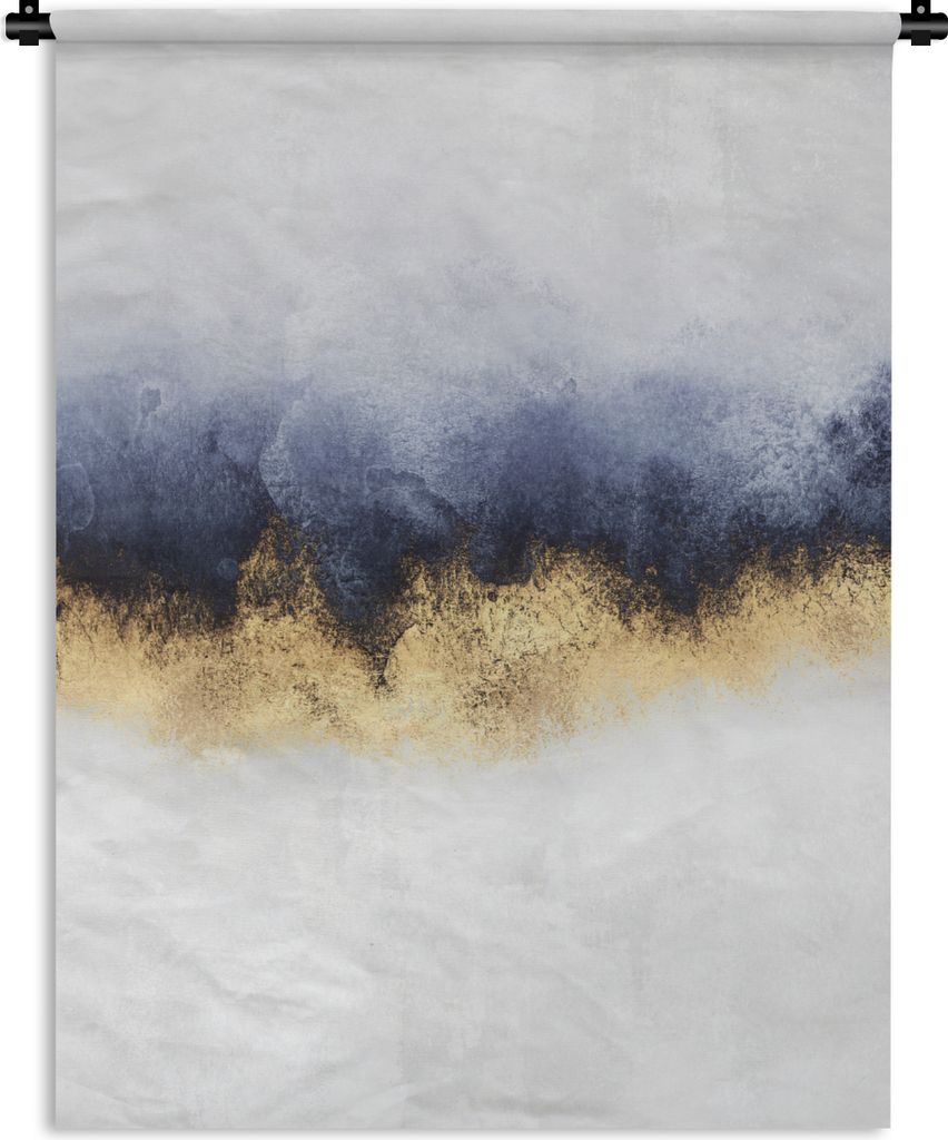 MuchoWow Wandteppich Wandbehang Abstrakt - Gold - Luxus 120x160 cm Tapisserie Dekoration Wandtuch - Wohnzimmer - Moderne
