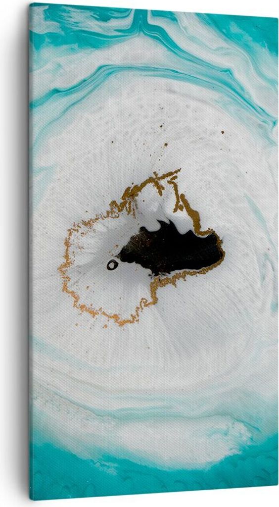 Bild auf Leinwand - Leinwandbild - Einteilig - Verschüttet Fleck Türkis - 45x80cm - Wand Bild - Wanddeko - Wandbilder - Leinwanddruck - Bilder - ...
