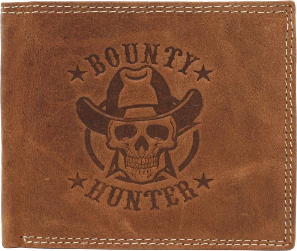 Always Wild | Portafoglio grande, in pelle, da uomo, marrone chiaro, pelle naturale, 12,5x10,5 cm