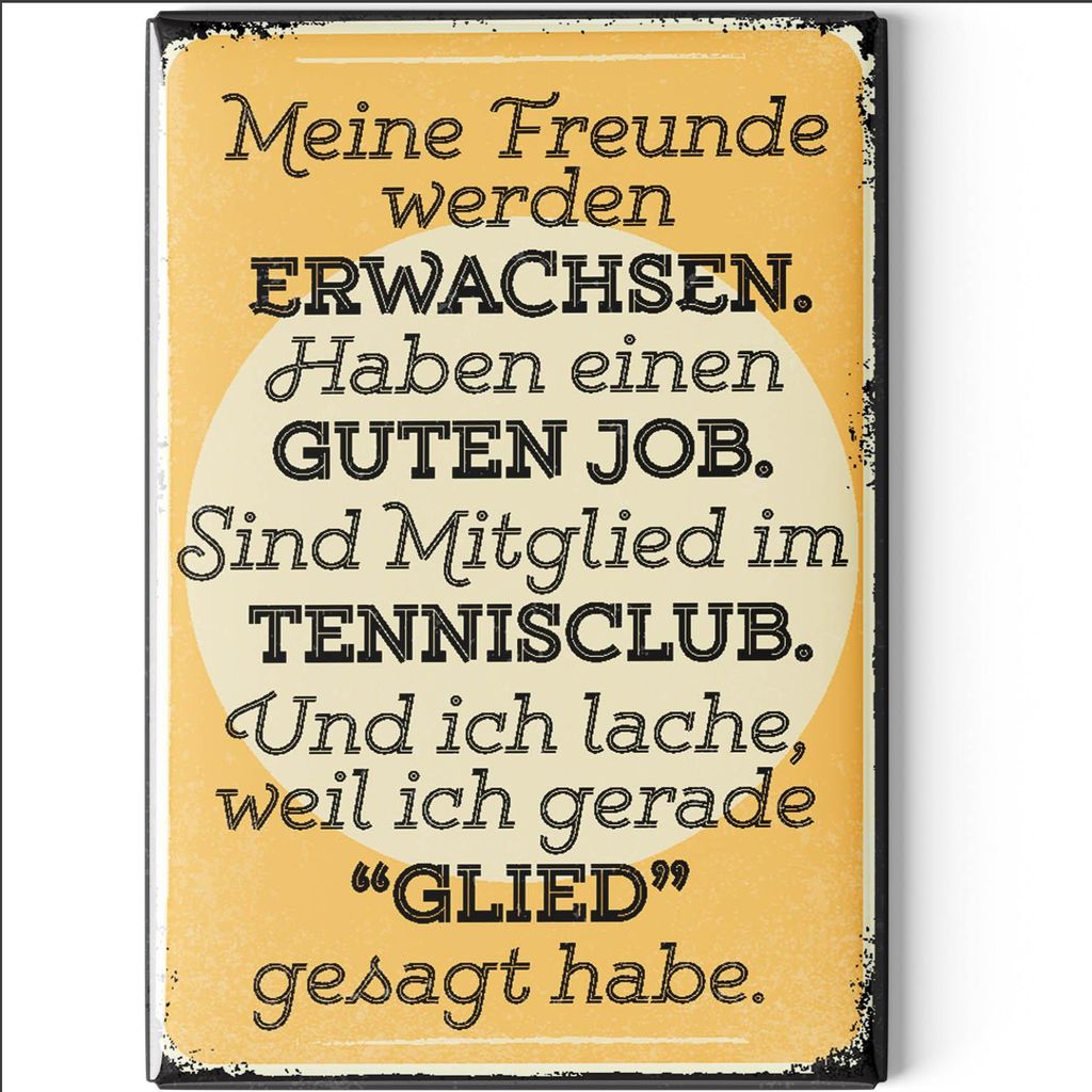 LANOLU Kühlschrankmagnete lustig- Tennisclub- lustige Magnete mit Sprüchen und witzigen Motiven 8x5,5cm